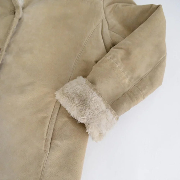 Vintage Avanti  100% Leather Shearling Beige Jacket Size 8 - Picture 5 of 16